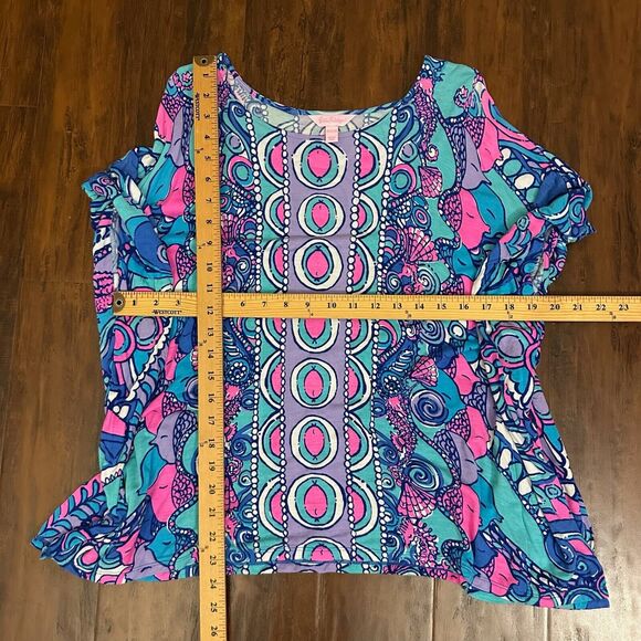 LILLY PULITZER Cooper Caftan Top Colorful Sea Jewels Beach Vacay - Picture 9 of 9